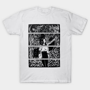 Fairycore Cottagecore Girl Lost in the Woods Comic Strip T-Shirt